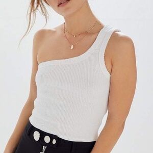 Urban Outfitters Ribbed One Shoulder Tank Top